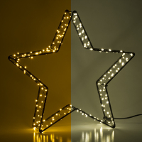 123led kerstster 3D op batterijen 26 cm extra warmwit & warmwit 200 lampjes zwart LDR07285