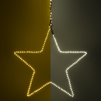 123led kerstster hangend 37 cm extra warmwit & warmwit 200 lampjes zwart LDR07274