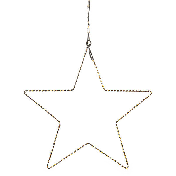 123led kerstster hangend 37 cm extra warmwit & warmwit 200 lampjes zwart LDR07274 - 2