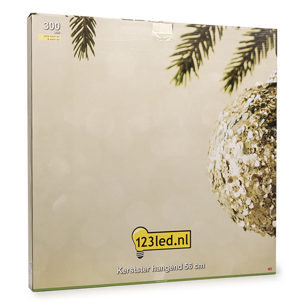 123led kerstster hangend 56 cm extra warmwit & warmwit 300 lampjes zwart LDR07275 - 5