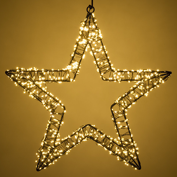 123led kerstster met ophangoog 36 cm extra warm wit & warm wit 800 lampjes zwart LDR07268 - 3