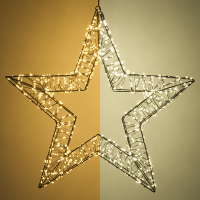 123led kerstster met ophangoog 56 cm extra warmwit & warmwit 1200 lampjes zwart LDR07269