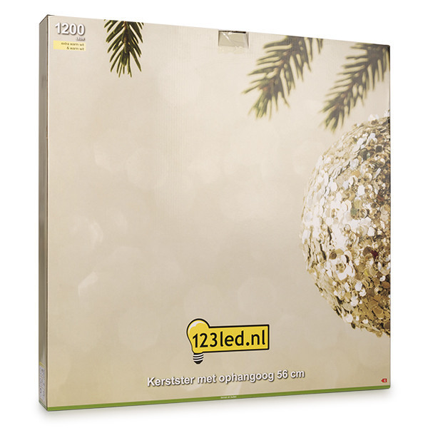 123led kerstster met ophangoog 56 cm extra warmwit & warmwit 1200 lampjes zwart LDR07269 - 5