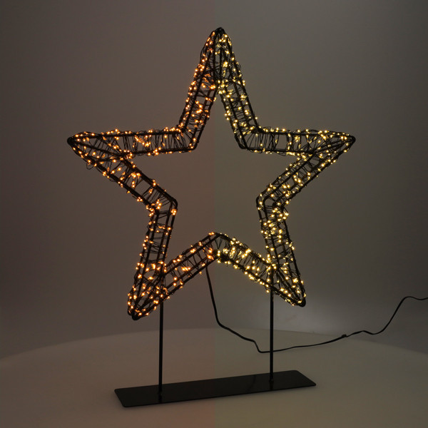 123led kerstster op voet 36 cm extra warm wit & warm wit 800 lampjes zwart LDR07326 - 1