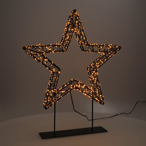 123led kerstster op voet 36 cm extra warm wit & warm wit 800 lampjes zwart LDR07326 - 2