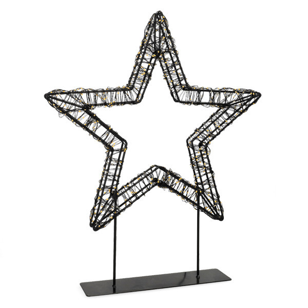 123led kerstster op voet 36 cm extra warm wit & warm wit 800 lampjes zwart LDR07326 - 4