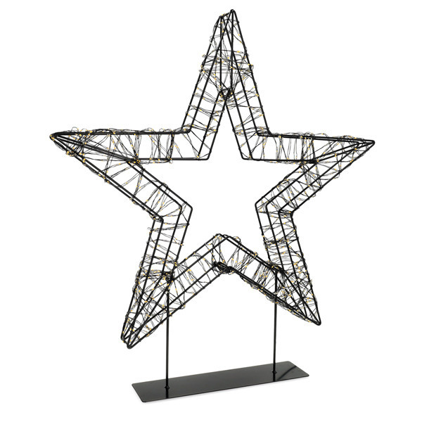 123led kerstster op voet 56 cm extra warm wit & warm wit 1200 lampjes zwart LDR07327 - 4