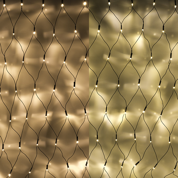 123led koppelbare netverlichting extra warmwit en warmwit 2 x 1 m uitbreiding 160 lampjes LDR07144 - 1