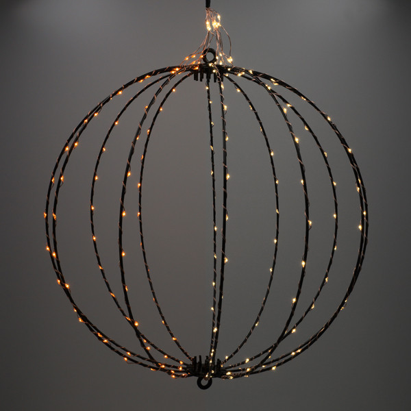 123led lichtbol kerst Ø 40 cm extra warm wit & warm wit 192 lampjes zwart LDR07331 - 1