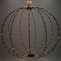 123led lichtbol kerst Ø 60 cm extra warm wit & warm wit 288 lampjes zwart LDR07333