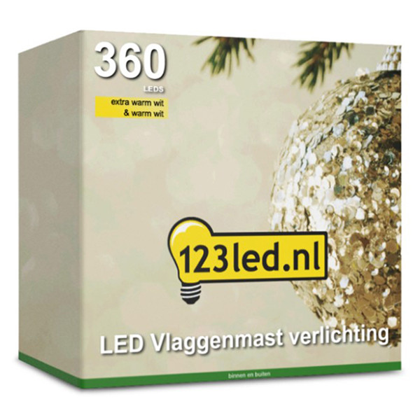 123led vlaggenmast verlichting extra warmwit & warmwit 8 meter hoog 360 lampjes LDR07162 - 2