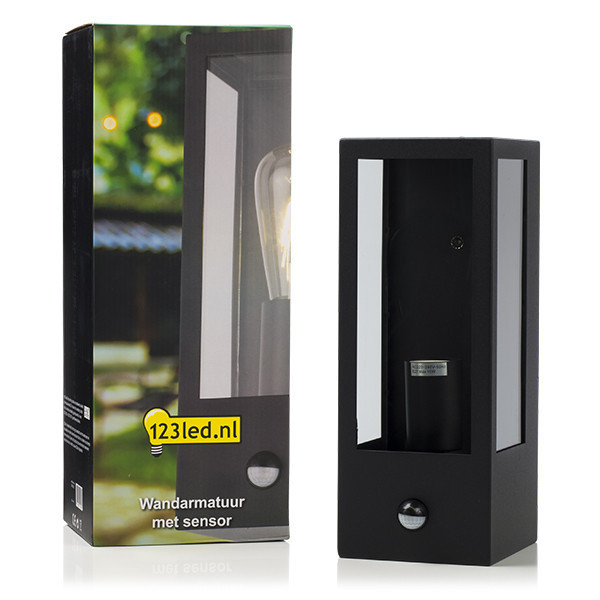 123led wandlamp Manhattan zwart rechthoek met sensor geschikt voor 1x E27 LDR08528 123led wandlamp Manhattan zwart rechthoek met sensor geschikt voor 1x E27 LDR08528 - 2