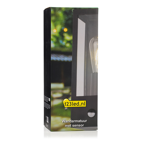 123led wandlamp Manhattan zwart rechthoek met sensor geschikt voor 1x E27 LDR08528 123led wandlamp Manhattan zwart rechthoek met sensor geschikt voor 1x E27 LDR08528 - 5