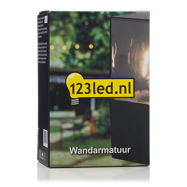 123led wandlamp Smokey zwart vierkant geschikt voor 1x E27 LDR08512 123led wandlamp Smokey zwart vierkant geschikt voor 1x E27 LDR08512 - 5