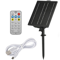 123led zonnepaneel met USB voor lichtsnoer zwart LDR08587