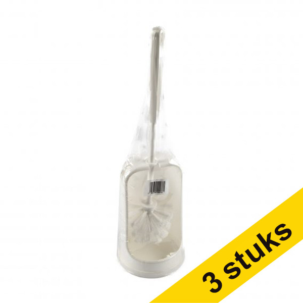 Aanbieding: 3x toiletborstel met houder (wit) SDR06171 - 1
