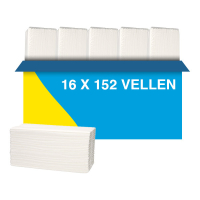 123schoon C-vouw handdoeken wit 2-laags 16 pakken SDR02117