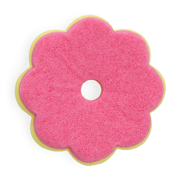 123schoon Scrub Spons geel & roze 100 Ø x 40 mm SDR07387 - 1