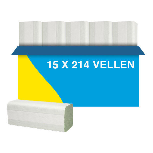 123schoon Z-vouw handdoeken 2-laags 15 pakken SDR02115 - 1