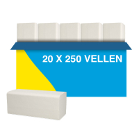 123schoon Z-vouw handdoeken wit 1-laags 20 pakken SDR02102