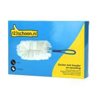 123schoon duster met houder + navullingen (3 stuks)