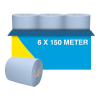 123schoon handdoekrol Midi Centerfeed Food ISEGA blauw 2-laags 6 x 150m SDR02105 - 1