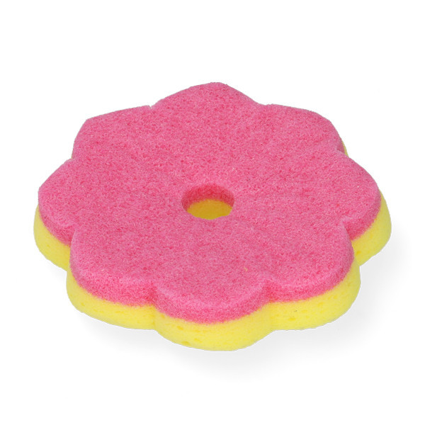 123schoon scrubspons geel & roze 100 Ø x 40 mm SDR07387 - 2