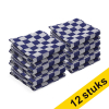 123schoon theedoek blauwe blokken 65  x 65 cm (12 stuks)