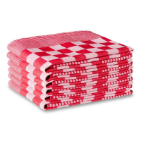 123schoon theedoek rode blokken 65 x 65 (6 stuks) SDR05198