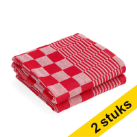 123schoon theedoek rode blokken 65  x 65 cm (2 stuks) SDR06461