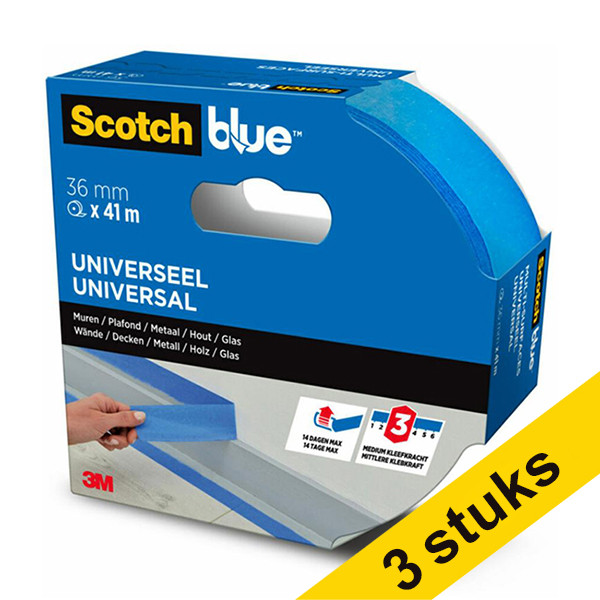Aanbieding: 3x ScotchBlue Multi-oppervlak schilderstape 36 mm x 41 m 280060 - 1