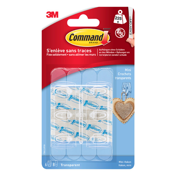 3M Command transparante haken klein (6 stuks) 17006CLR 214557 - 1