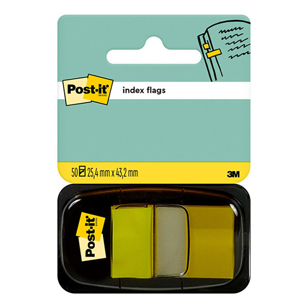 3M Post-it index standaard geel 25,4 x 43,2 mm (50 tabs) 680YEL 201483 - 1