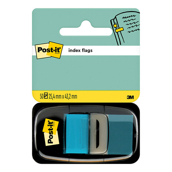 3M Post-it index standaard turquoise 25,4 x 43,2 mm (50 tabs) 680-23 201489 - 1