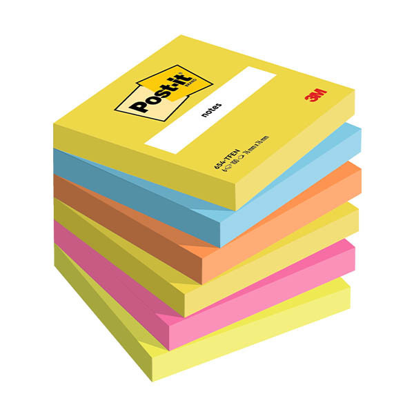 3M Post-it notes Energetic Colours 76 x 76 mm (6 stuks) 214535 - 1