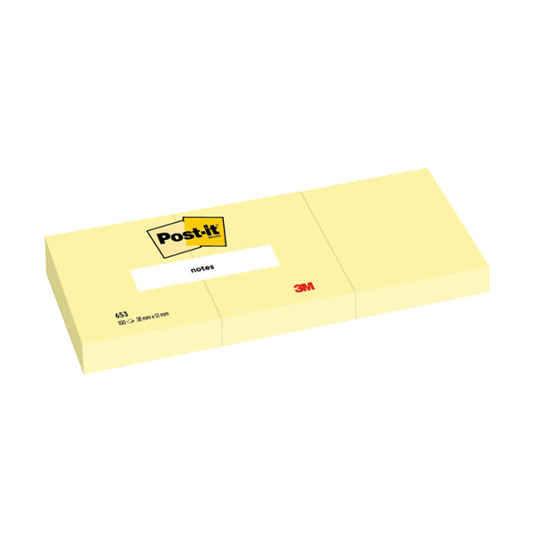 3M Post-it notes geel 38 x 51 mm (3 blokjes van 100 vellen) 0653 201029 - 1