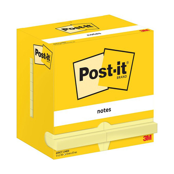3M Post-it notes gelijnd geel 76 x 127 mm (12 stuks) 635CY 201039 - 1