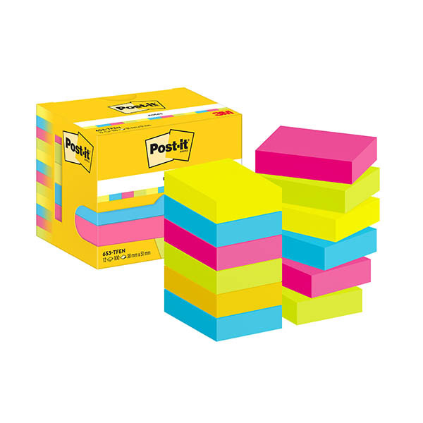 3M Post-it notes neon assorti 38 x 51 mm (12 stuks) 425603 - 1