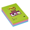3M Post-it super sticky notes gelijnd kleuren 102 x 152 mm (3 pack)