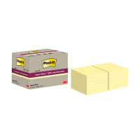 3M Post-it super sticky notes gerecycleerd geel 76 x 76 mm (12 stuks) 425640