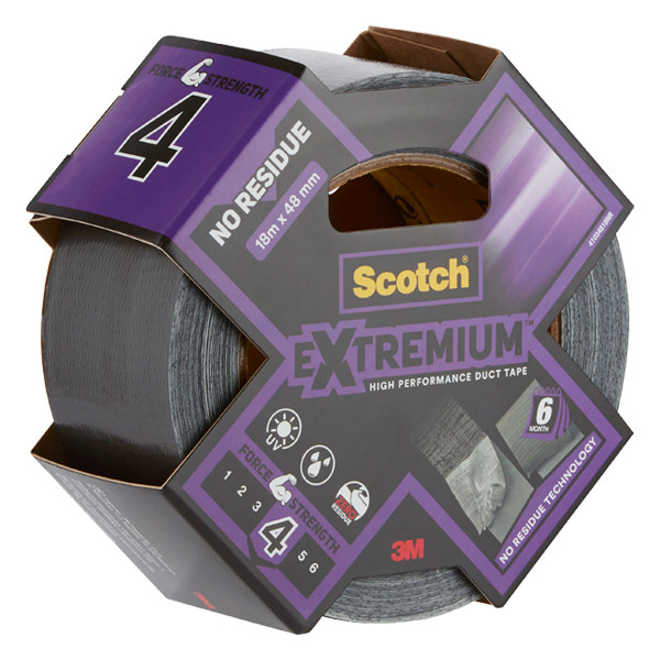 3M Scotch krachtige duct tape 48 mm x 18,2 m zilver 4818NR 201240 - 1