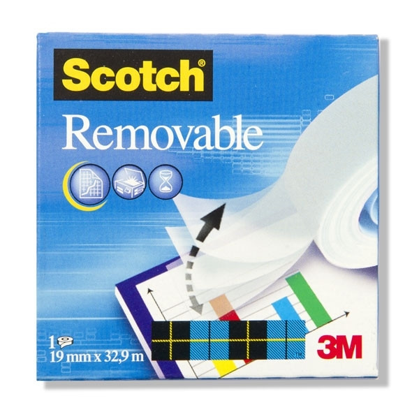 3M Scotch verwijderbare plakband 19 mm x 33 m 8111933 201260 - 1