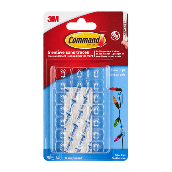 3M command zelfklevende muurklem transparant (20 stuks) 214505 - 1