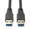 ACT USB-A naar USB-A 3.0 kabel zwart 100% koper (2 meter)