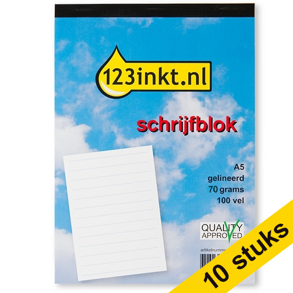 Aanbieding: 10x 123inkt cursusblok A5 gelijnd 70 g/m² 100 vellen  300788 - 1