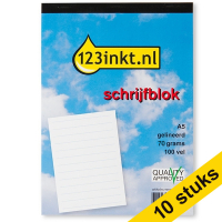 Aanbieding: 10x 123inkt cursusblok A5 gelijnd 70 g/m² 100 vellen  300788