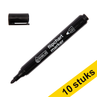 Aanbieding: 10x 123inkt flipchart marker zwart (1 - 3 mm rond)  390558