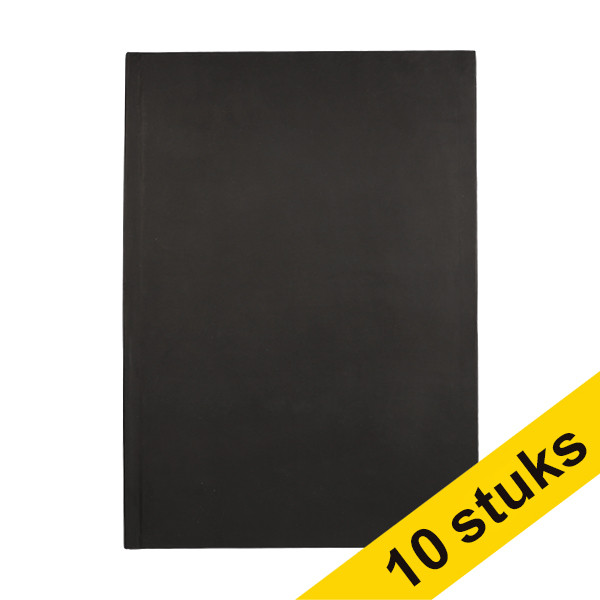 Aanbieding: 10x 123inkt gebonden boek A4 gelijnd 80 vellen zwart 301409 - 1