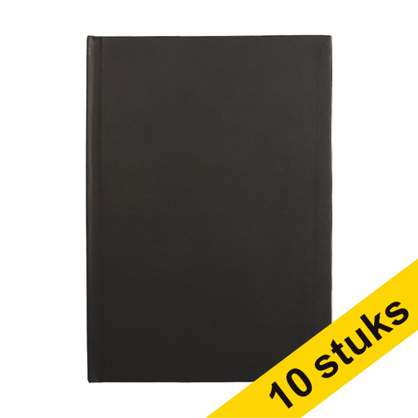 Aanbieding: 10x 123inkt gebonden boek A5 gelijnd 80 vellen zwart 301413 - 1