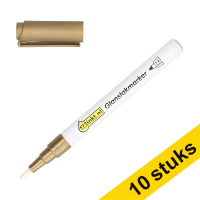 Aanbieding: 10x 123inkt glanslakmarker goud (1 - 2 mm rond)